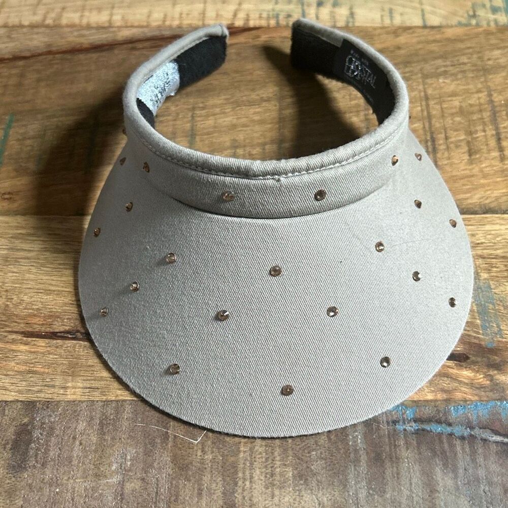 Rhinestone Khaki Ladies Visor